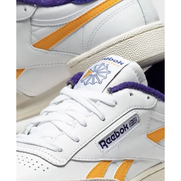 Reebok Club C Revenge Lakers Men Sz 7-8.5 Casual Retro Shoe White Sneaker - Picture 6 of 12